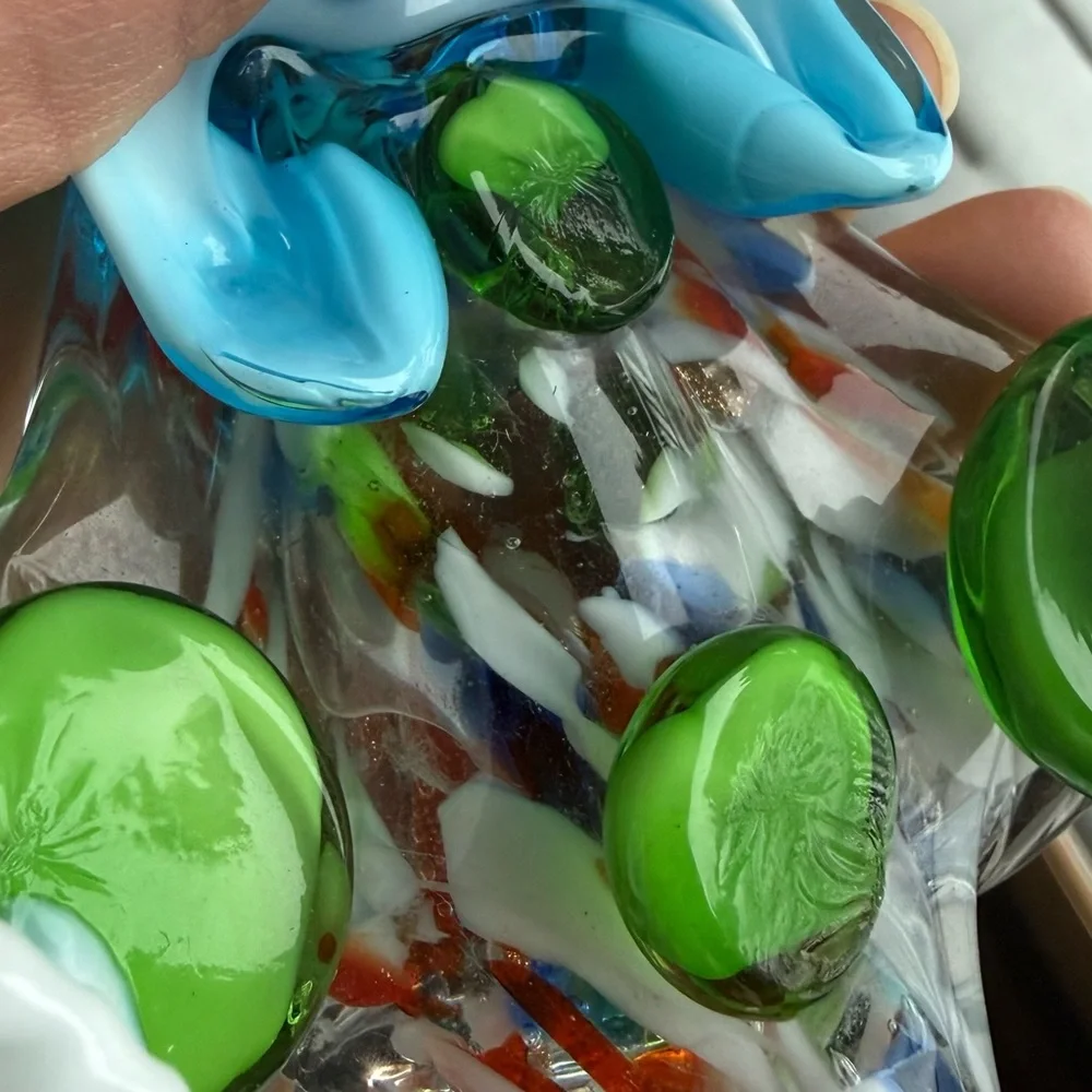 Colorful Hand-Blown Glass Clown Figurine